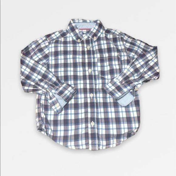 Toddler Long Sleeve Checkered Button Down  Shirt - Picture 1 of 3